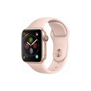 gold apple watch pink band