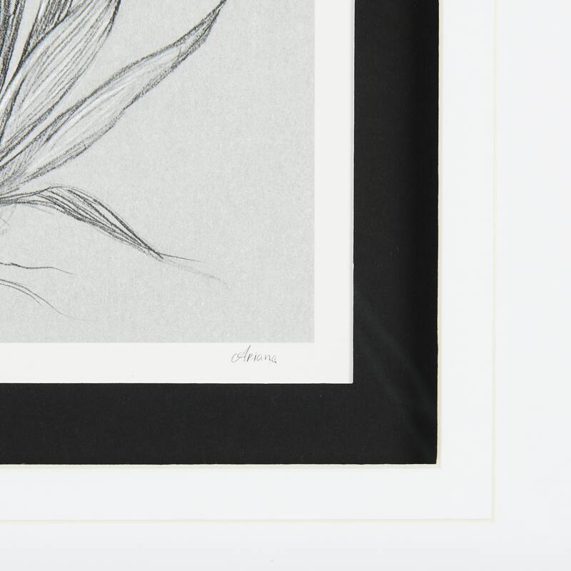 Botanical Sketches IV (Grey) Framed Art Print