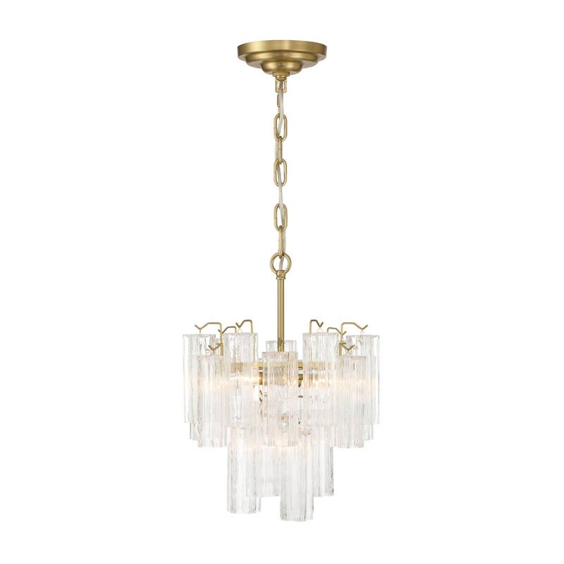 Artcraft Sophia 5-Light Semi Flush Mount - Brass with Tronchi Style Clear Glassware Shade