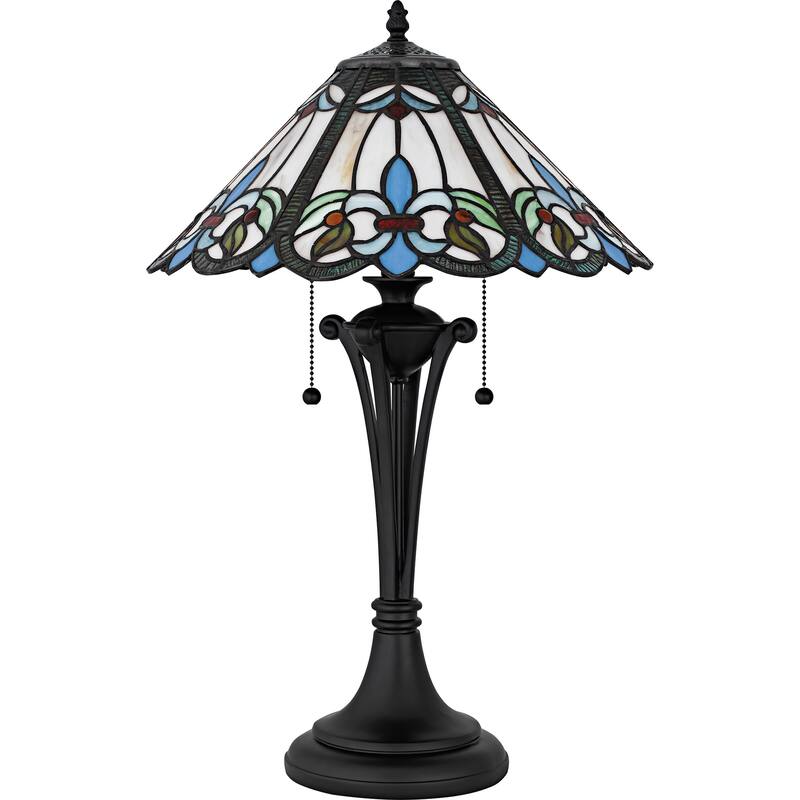Giles 2-Light Matte Black Table Lamp