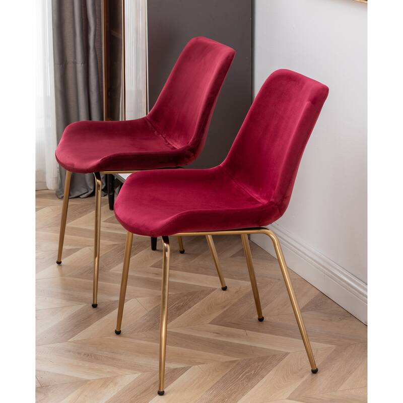 Modern Style Dining Set with Round Table and Velvet Upholstered Chairs