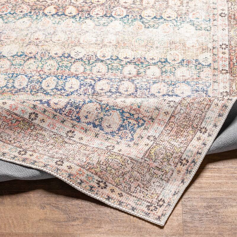 Livabliss Traditional Kemer Floral & Botanical Washable Area Rug