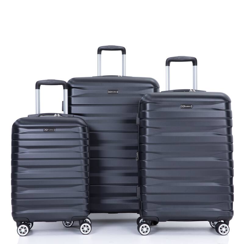 3 Piece Luggage Sets with Double Spinner Wheels and TSA Lock, Expandable Durable PC Hardside Lightweight Suitcase for Men Women