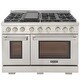 preview thumbnail 1 of 63, Professional 48 in. 6.7 cu. ft. Double Oven Natural Gas Range with 25K Power Burner, Convection Oven in Stainless Steel Stainless Steel