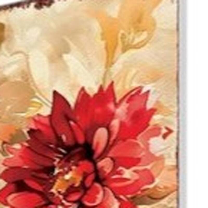 HomeRoots 42" Off White Red Orange And Yellow Solid Wood Floral Bouquet Garden Stake