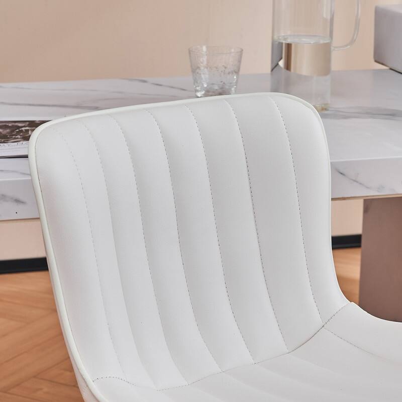 Swivel Bar Stools Set of 2, Leather Counter Height Barstools with Back for Kitchen Island