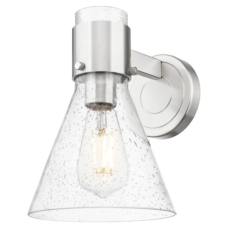 Innovations Lighting 464-1W-G464C-7SDY Lawton Cone 9" Tall Bathroom - Satin Nickel