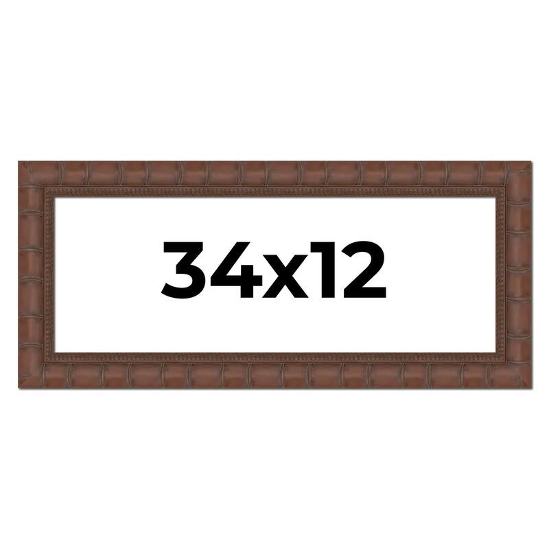 34x12 Frame Pewter Solid Wood Picture Frame Width 1.625 Inches | Interior Frame Depth 0.6875 Inches