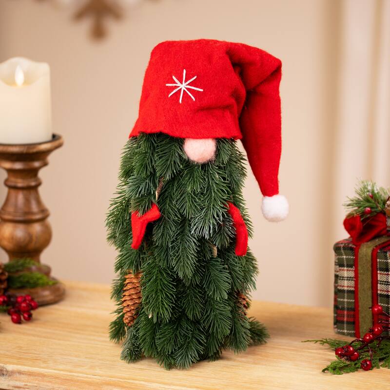 Frosted Gnome Tree Artificial Christmas Decoration - 14"