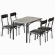 preview thumbnail 1 of 21, 5 Pcs Dining Table Chair Set , Compact Kitchen Table Set with 4 Upholstered Chairs - 43.3x27.5x30in Grey
