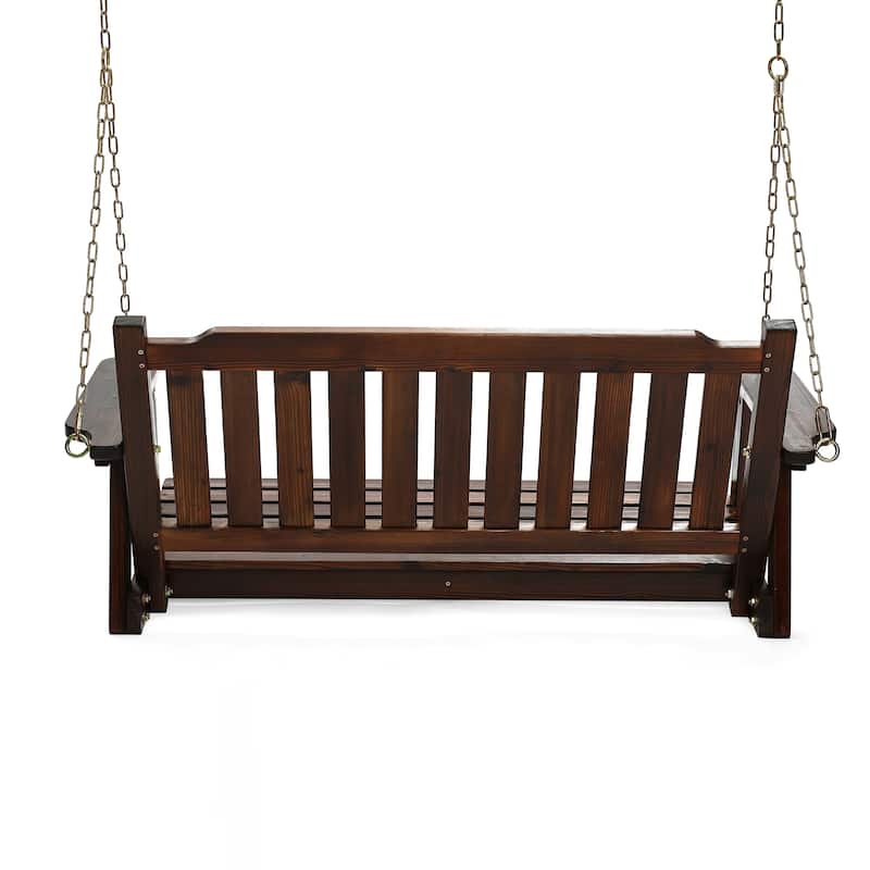 2 Person Torch Wood High Quality Front Porch Swing with Chains, Holds Up to 500 Lbs