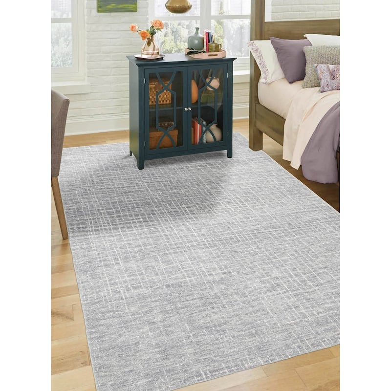 ECARPETGALLERY Hand Tufted Timeless Turquoise Wool Rug - 5'2 x 8'0