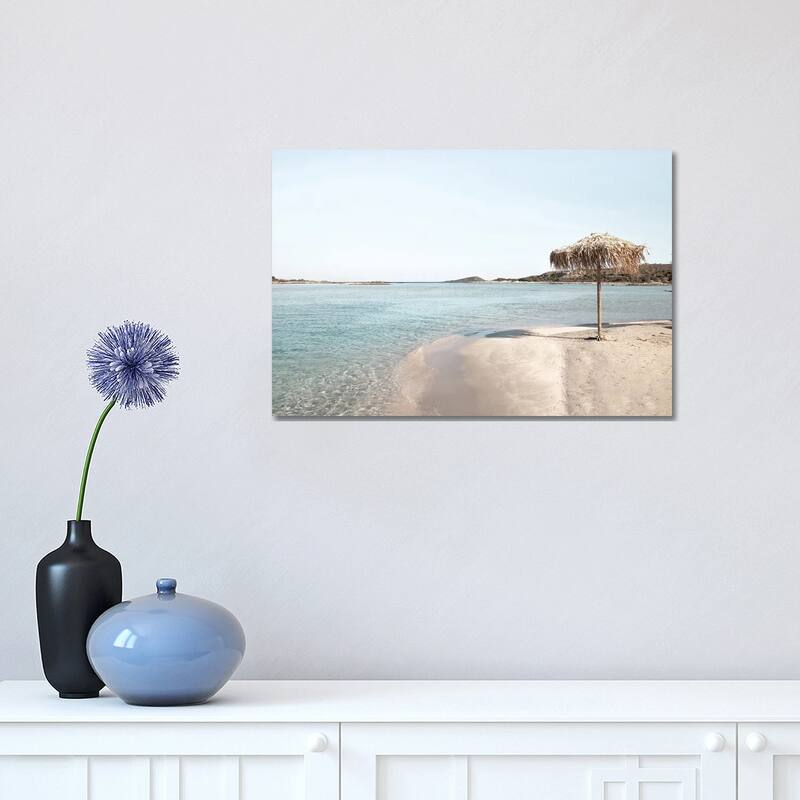 iCanvas "Beach Umbrella In Greece" by Henrike Schenk Canvas Print - 12x18x1.5