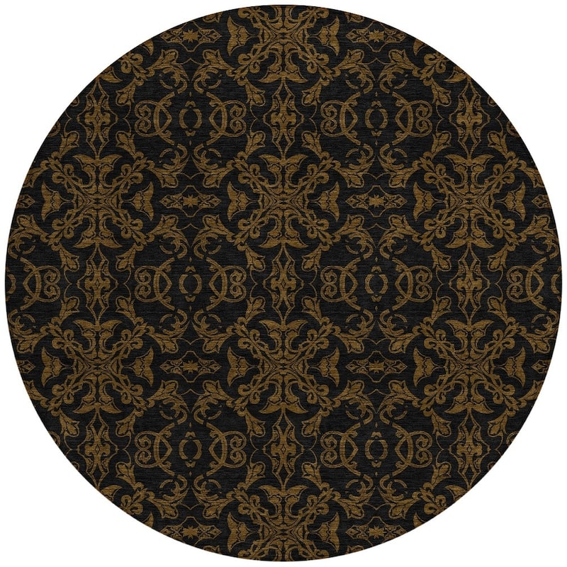 HomeRoots Medallion Transitional Rectangle Outdoor Rug