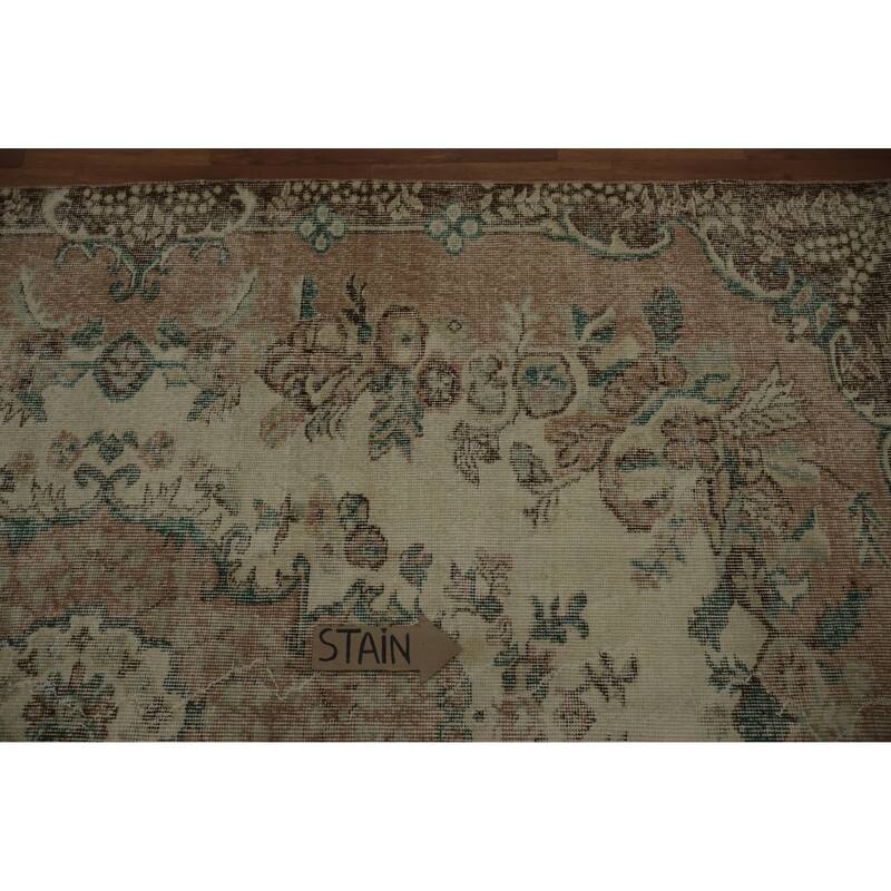 Hand Knotted Oriental 100% Wool Carpet Transitional Floral Beige & Ivories Anatolian Area Rug - 9' 5'' X 5' 8''