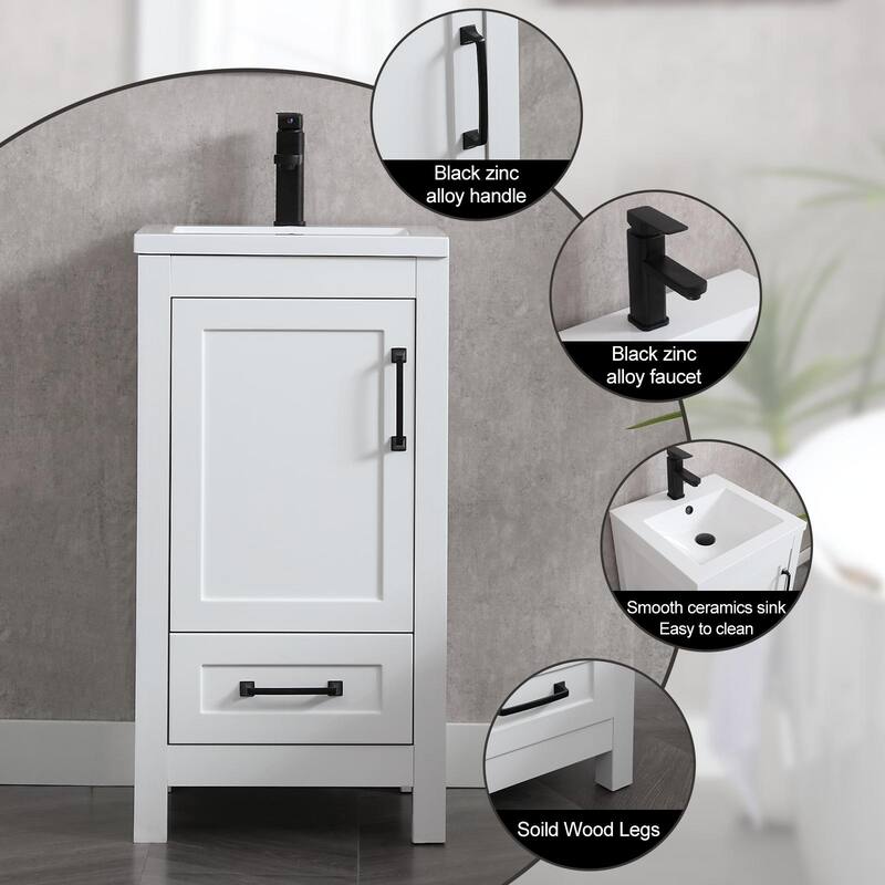Bathroom Vanity Set W/Drop in Sink Faucet Cabinet Combo