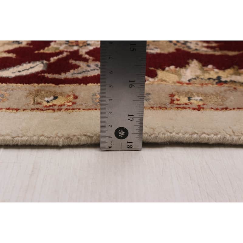ECARPETGALLERY Hand-knotted Finest Agra Jaipur Ivory Viscose, Wool Rug - 7'7 x 9'11