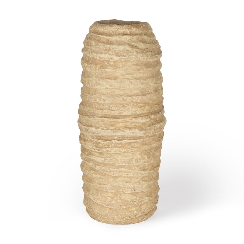 18" Beige Paper Mache Table Vase - 8.00