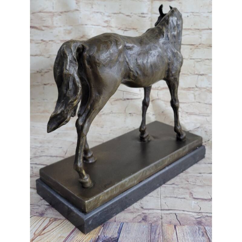 Large Arabian Horse Bronze Sculpture Statue By P.J Mene Hotcast Marble Figurine