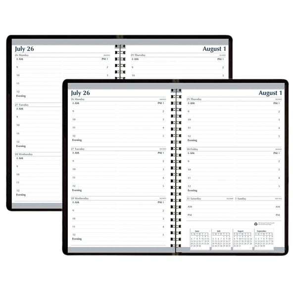Weekly Calendar Academic Planner, Horizontal Format, Black, 5" x 8", July-July, Pack of 2 - One Size. Opens flyout.