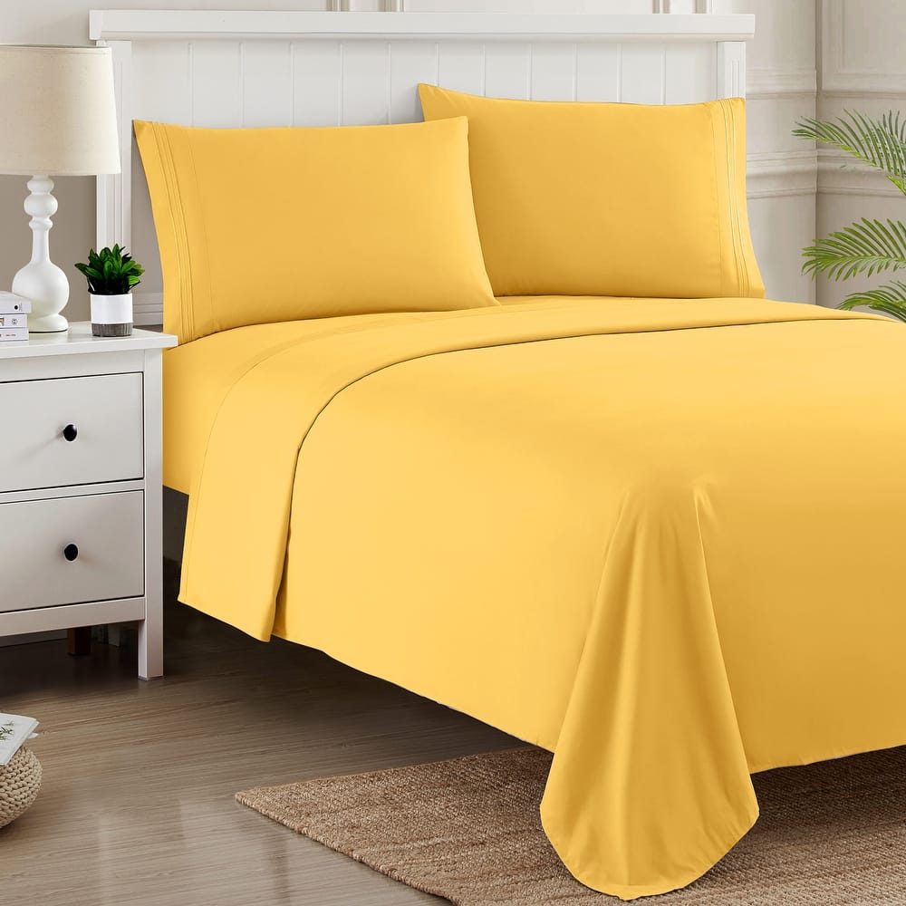 Sweet Home Collection 4 Piece Sheet Set, Ultra Soft 1800 Series, Double Brushed Microfiber