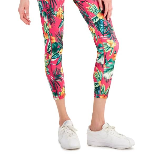 ID Ideology Women's Tropical Side Pocket 7/8 Leggings Pink Size Small ...
