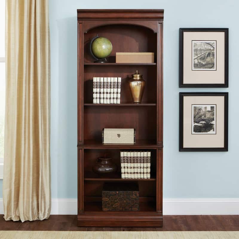 Brayton Manor Cognac Jr Executive Open Bookcase - Wood Finish/Stained - Cognac