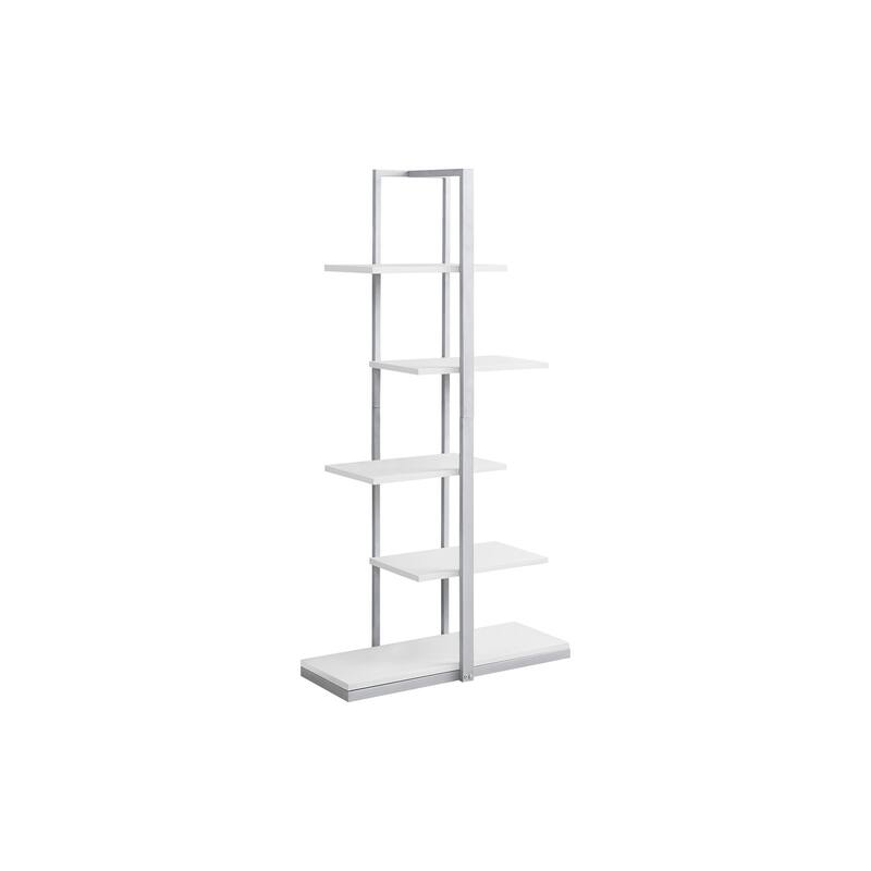 Bookshelf, Bookcase, Etagere, 5 Tier, 60"h, Office, Bedroom, Laminate, Metal, Contemporary, Modern