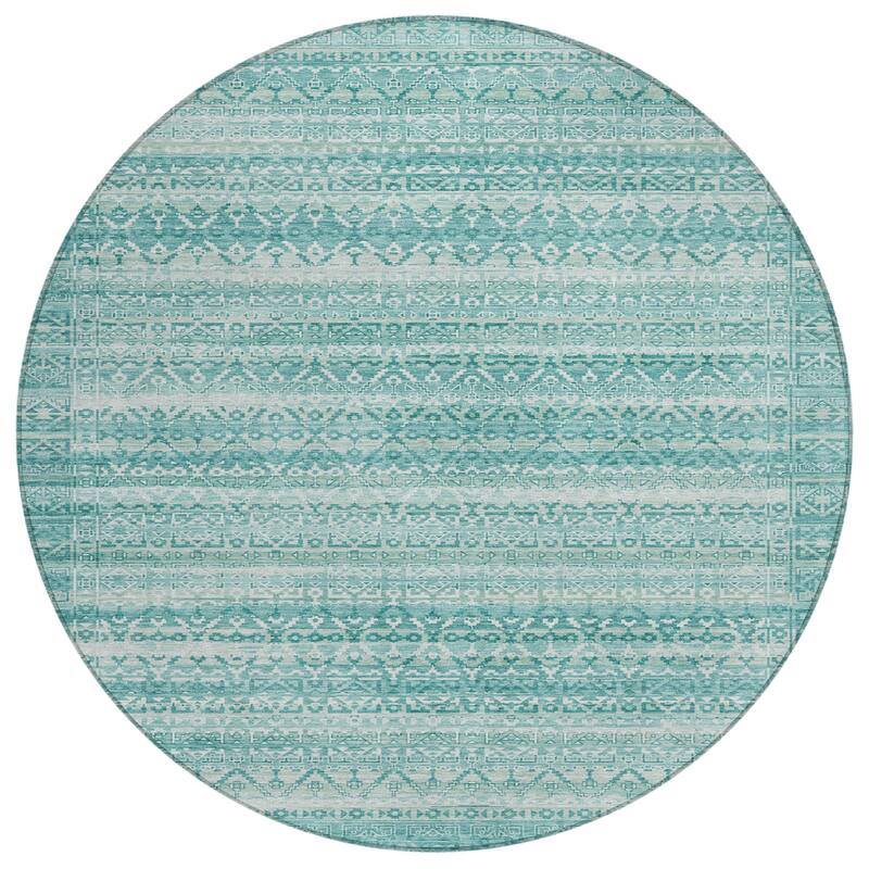 HomeRoots Striped Transitional Rectangle Outdoor Rug