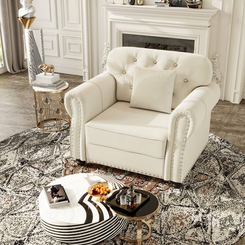 Mid-Century Modern Chesterfield Sofa with Button Tufted