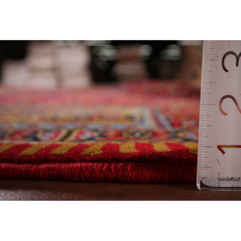 Pictorial Medallion Red Kashan Turkish Area Rug Machine Made Carpet - 9'8" x 12'5"