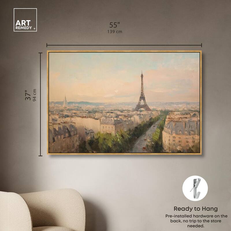 Early Morning Paris Canvas by Art Remedy