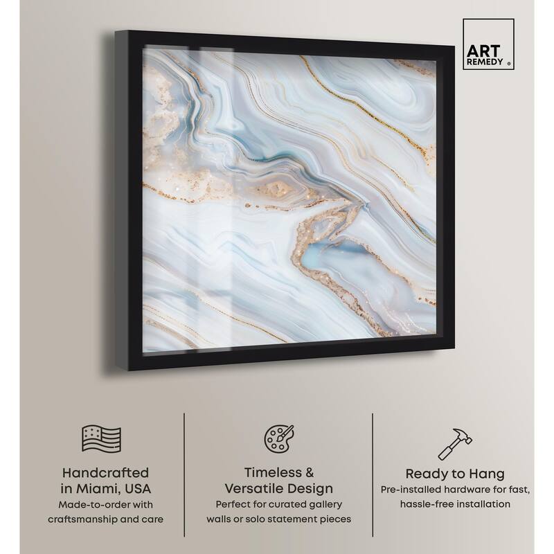 Icy Glitter Stone I Shadowbox by Art Remedy