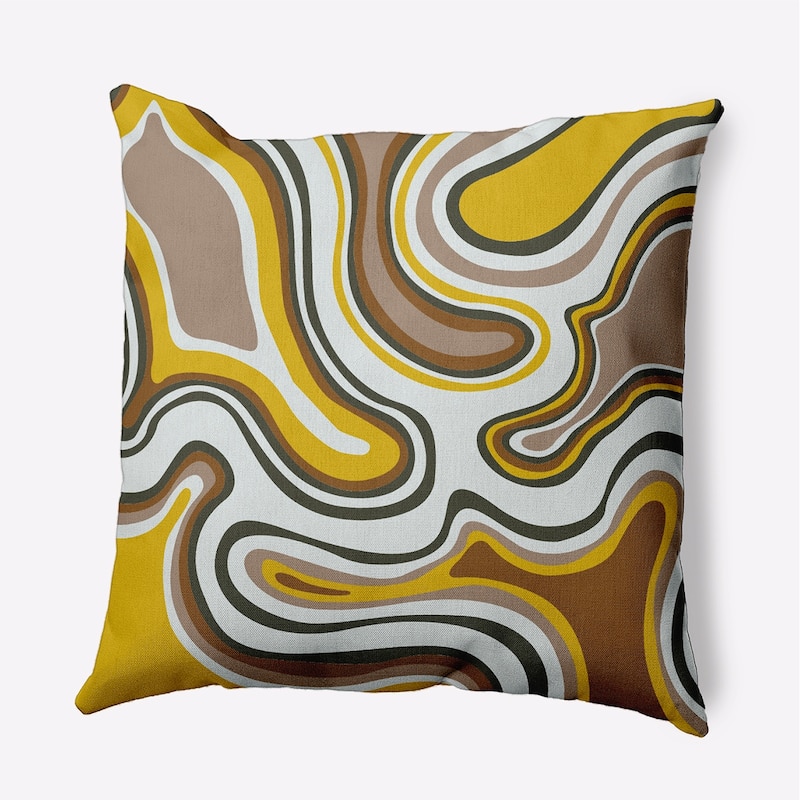 Agate Decorative Throw Pillow - Mustard - 16" x 16"