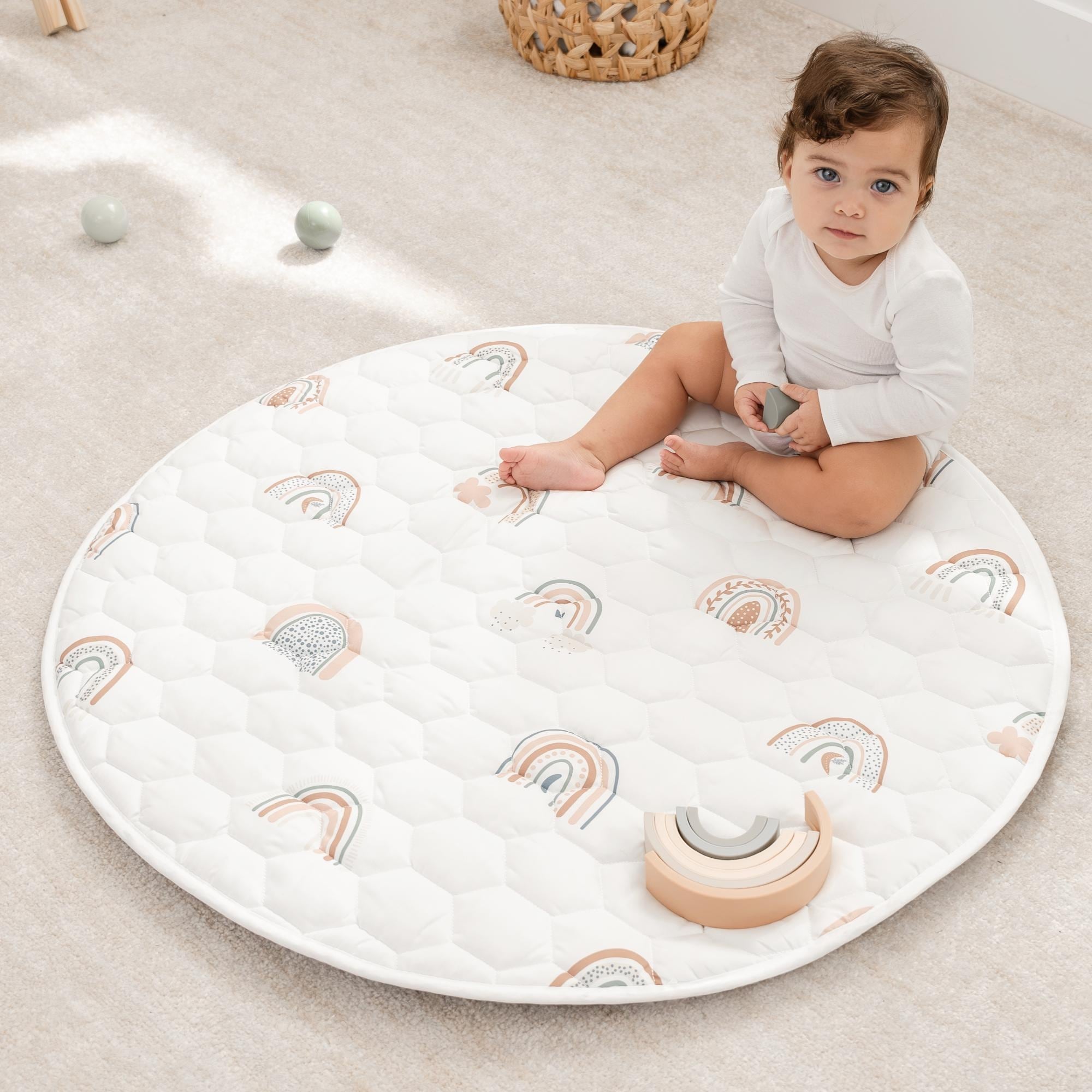 Premium Play Mat, Quilted Baby Mat for Floor by Comfy Cubs
