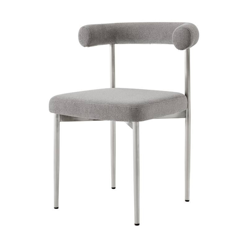 Set of 2 Upholstered Open Back Dining Chairs with Metal Legs - 20.50” x 23.50” x 30.50”