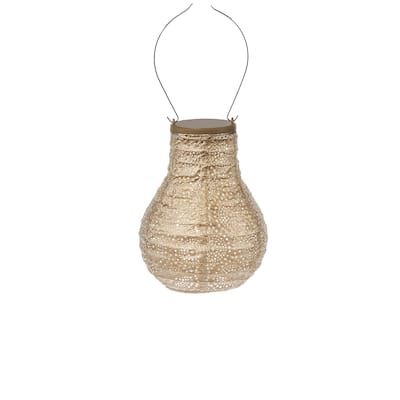 Bulb LED Lighted Bazaar Lantern - 14" - Gold