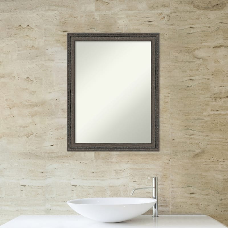 Upcycled Non-Beveled Wood Framed Bathroom Vanity Wall Mirror