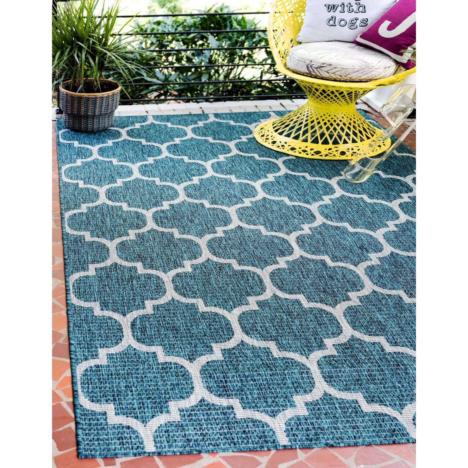 Unique Loom Trellis Collection Geometric Modern Red Area Rug 3 x 5 