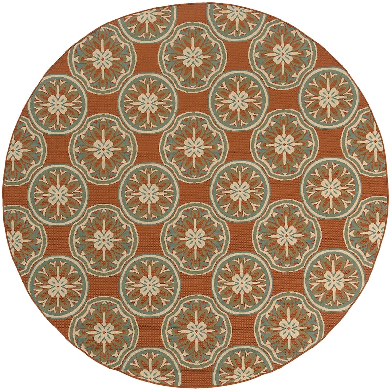 Vista Home Malta Floral Lattice Indoor-Outdoor Area Rug