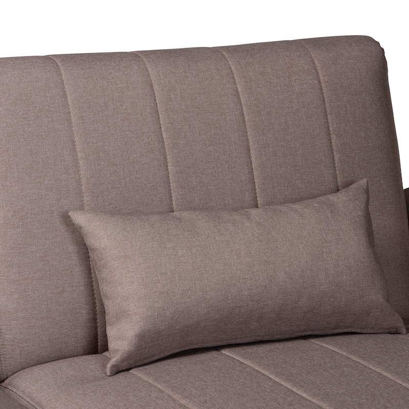 Lanoma Contemporary Clay Fabric Upholstered Convertible Sofa Bed