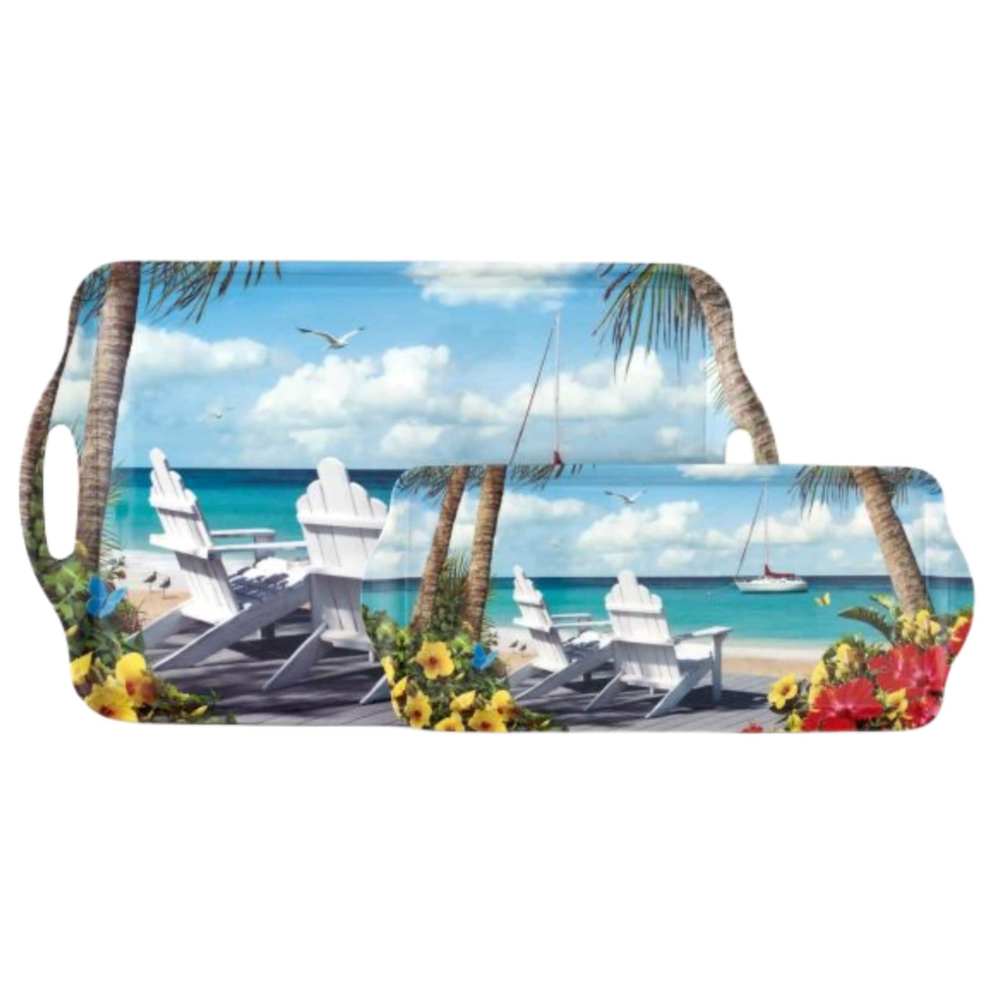 Pimpernel Melamine Serving Trays with Handles Set