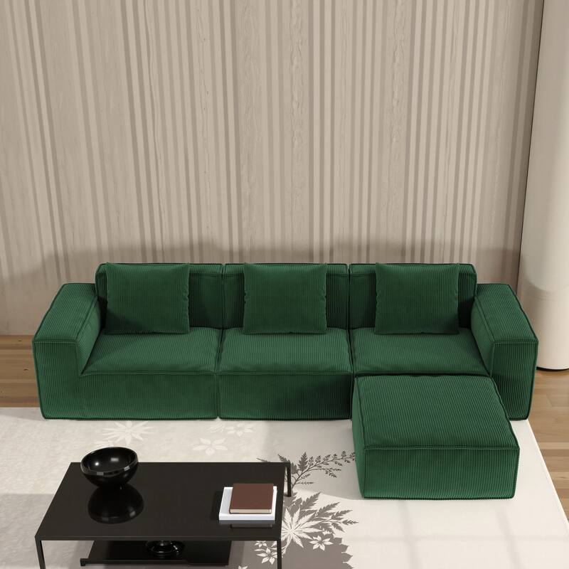Modular Sofa Can Be Converted Into An Oversized Sofa Bed Free Conversion Sofa Set,Three-Person Combination With Footrest