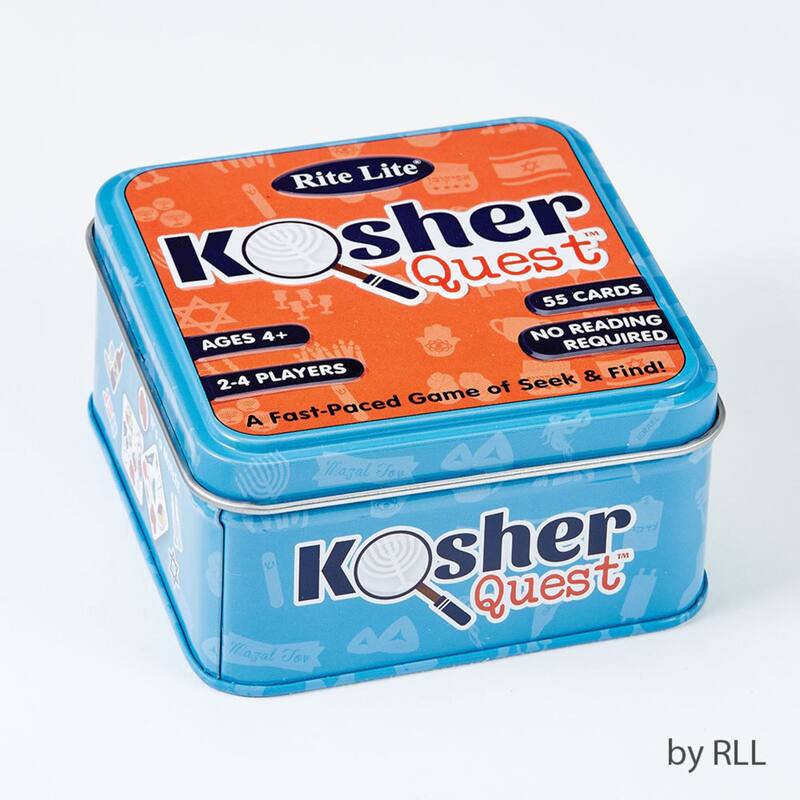 3.5" Blue and Orange Kosherquest Game Hanukkah Collectible Tin