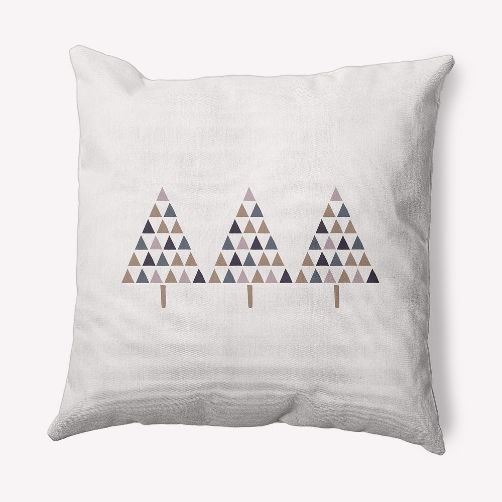 Triangle Trees Christmas Soft Spun Polyester Decorative Throw Pillow