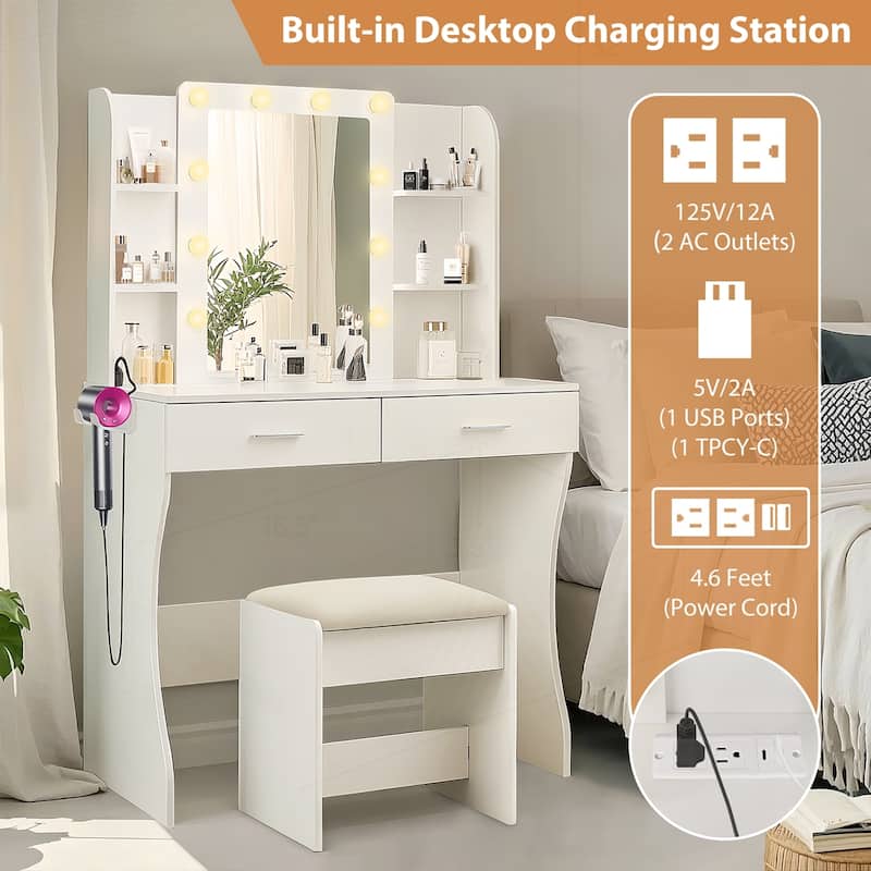 Versatile Vanity Desk with Multiple Functions and Stylish Design for Bedroom