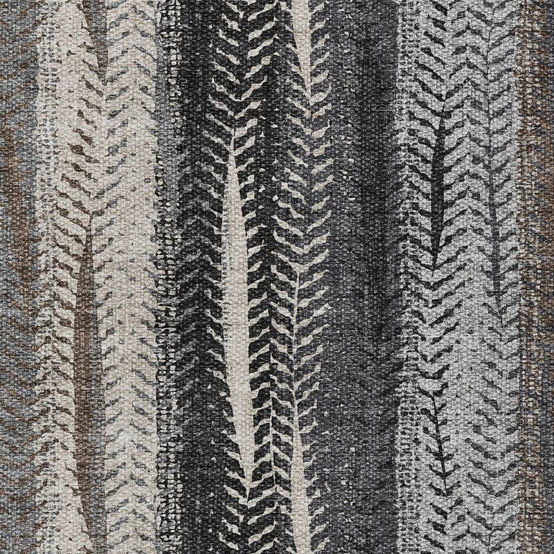 HomeRoots Botanical Leaves Transitional Rectangle Outdoor Rug