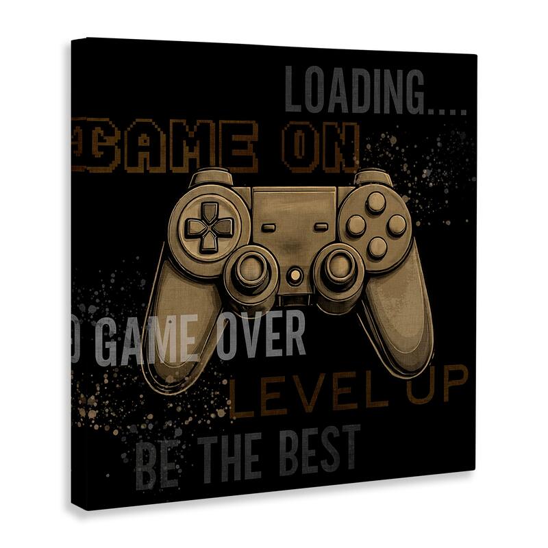 Stupell Gamer Controls Phrases Canvas Wall Art Design By Kim Allen