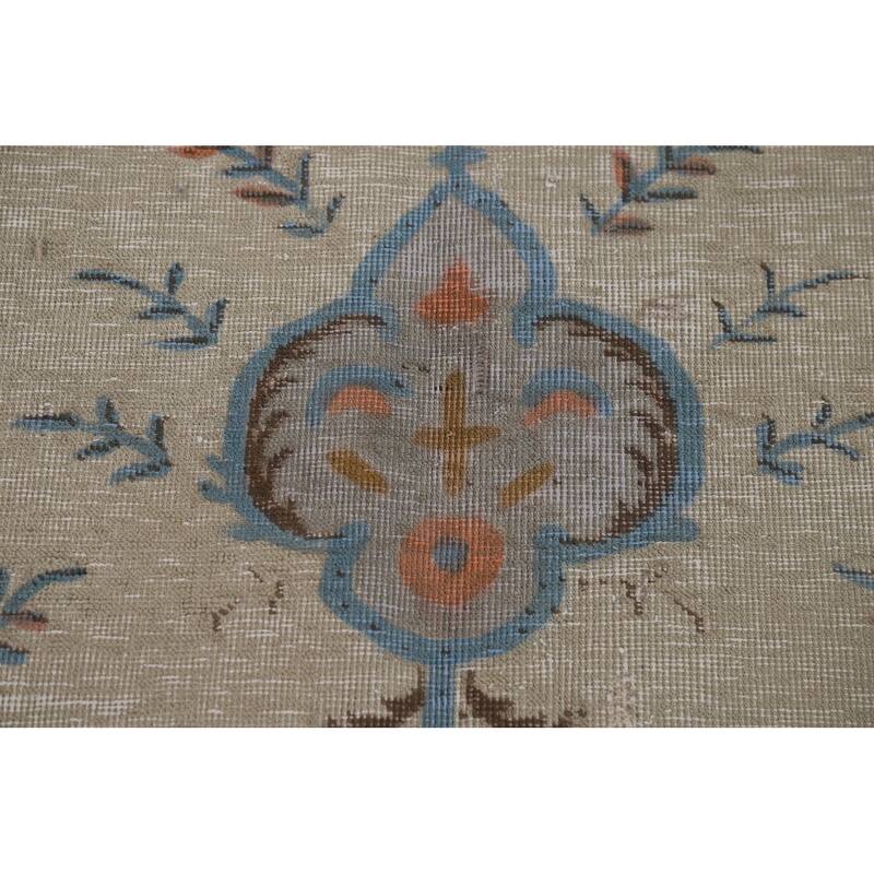 Tabriz Vintage Persian Area Rug Handmade Wool Carpet - 8'7" x 11'5"