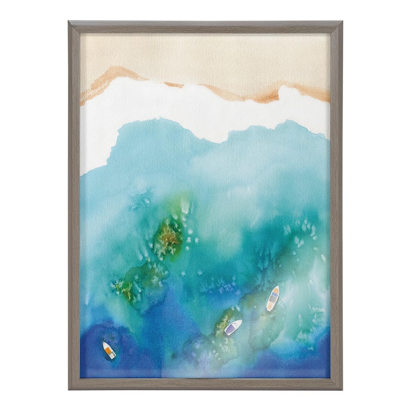 Kate and Laurel Blake Voyage Framed Printed Glass by Janet Meinke-Lau